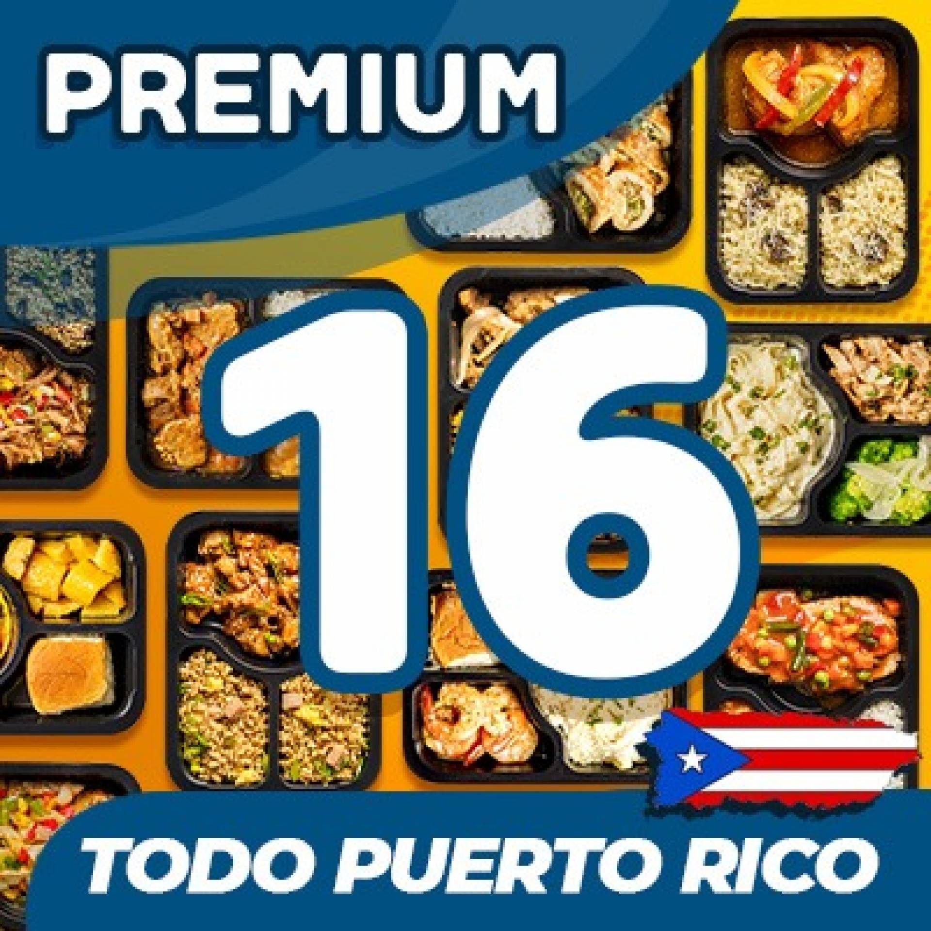 16 Platos - MENU PREMIUM ($9.29 por plato refrigerado)