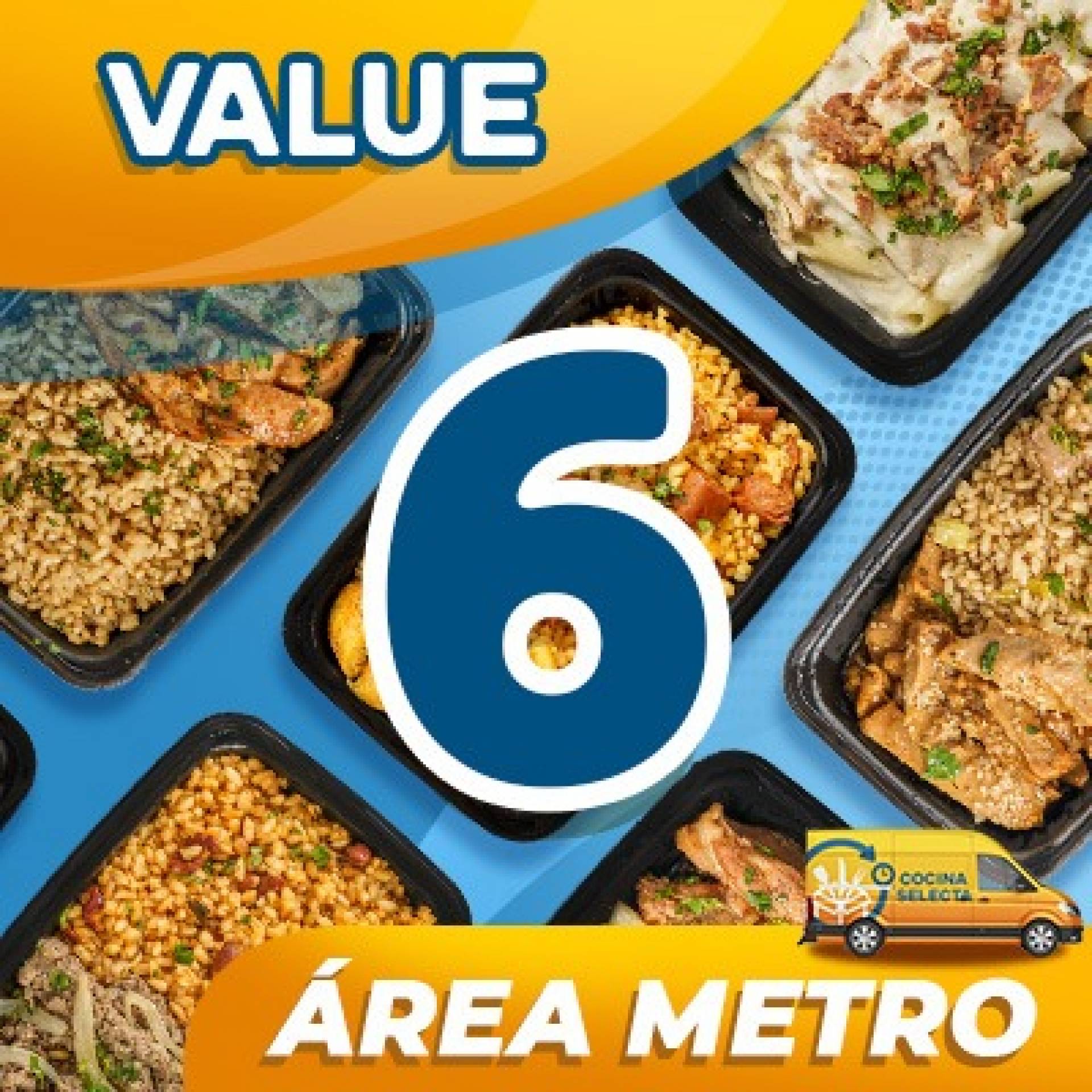 6 Platos - VALUE MENU ($6.99 por plato refrigerado)