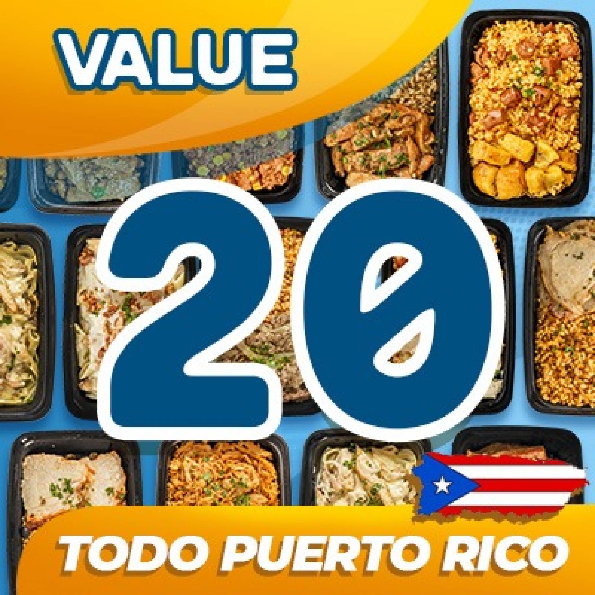 20 Platos - VALUE MENU ($6.49 por plato refrigerado)