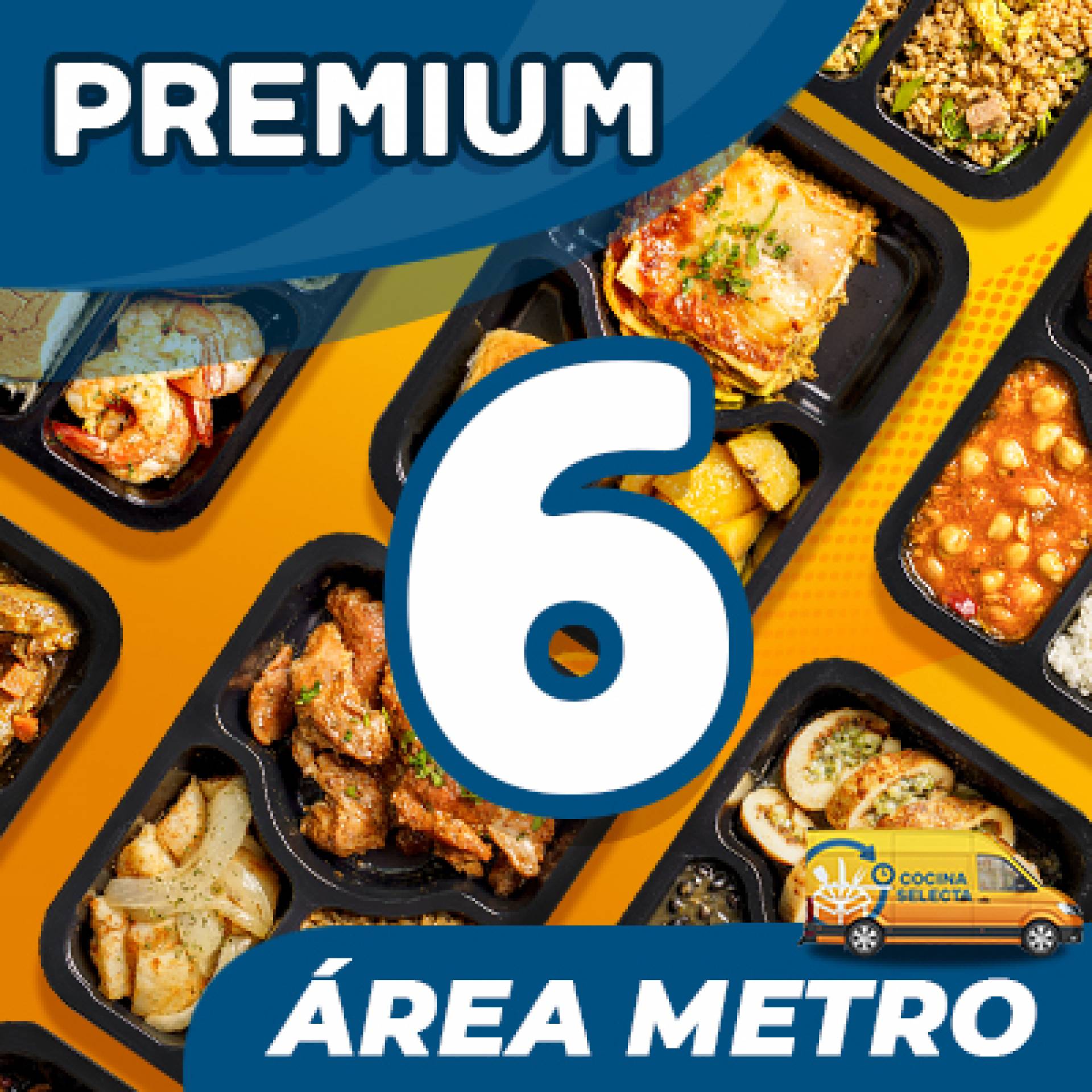 6 Platos - MENU PREMIUM ($10.99 por plato refrigerado)